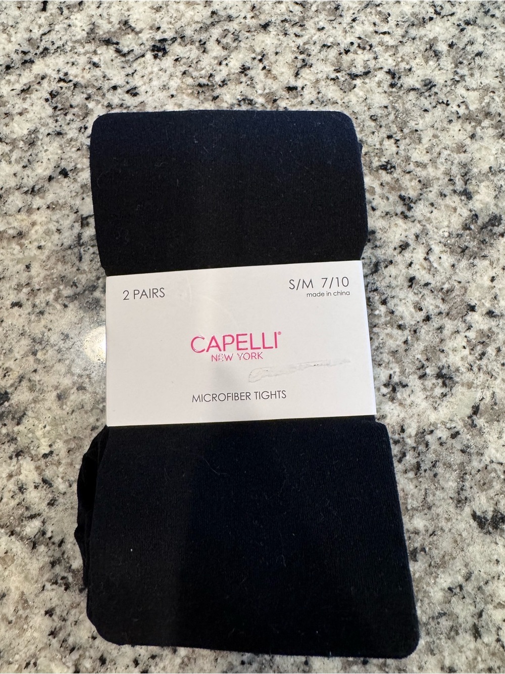 Capelli of New York Black Microfiber Tights - 2 Pairs S/M